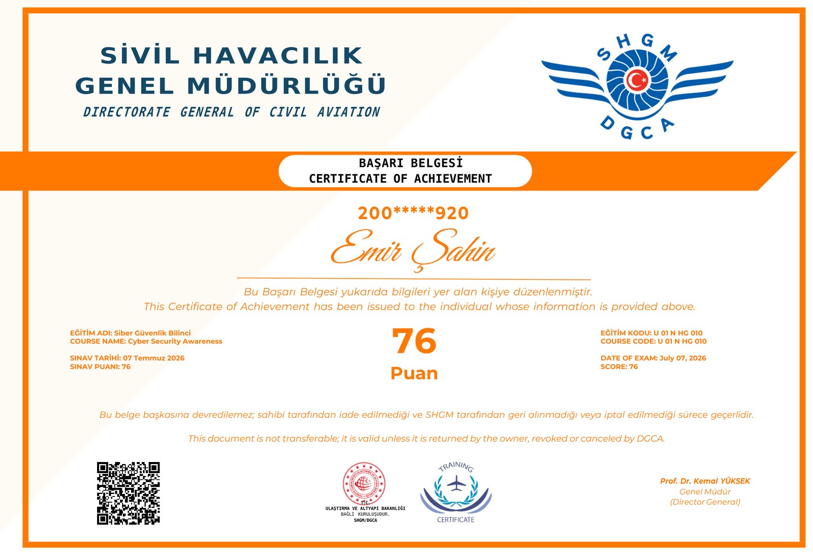 Cyber Security Awareness certificate