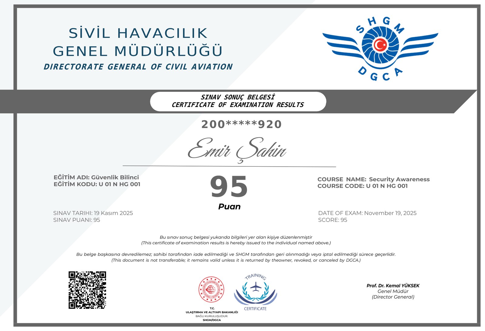 Security Awareness certificate